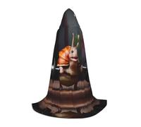 WBQLSL Halloween Costume, A snail working out Printed L Wizard Cape, Suitable for Adults & Teens, Sizes S, M, L Available