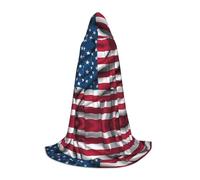 WBQLSL Halloween Costume, American Flag Printed L Wizard Cape, Suitable for Adults & Teens, Sizes S, M, L Available