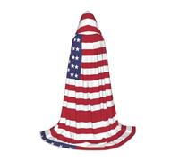 WBQLSL Halloween Costume, American flag Printed M Wizard Cape, Suitable for Adults & Teens, Sizes S, M, L Available