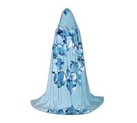 WBQLSL Halloween Costume, Blue Gemstone Printed M Wizard Cape, Suitable for Adults & Teens, Sizes S, M, L Available