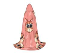 WBQLSL Halloween Costume, Cat head Printed S Wizard Cape, Suitable for Adults & Teens, Sizes S, M, L Available