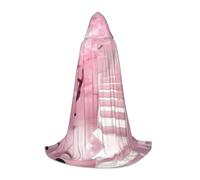 WBQLSL Halloween Costume, Cherry blossom white staircase Printed M Wizard Cape, Suitable for Adults & Teens, Sizes S, M, L Available