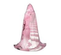 WBQLSL Halloween Costume, Cherry blossom white staircase Printed S Wizard Cape, Suitable for Adults & Teens, Sizes S, M, L Available