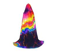 WBQLSL Halloween Costume, Colorful electric current Printed L Wizard Cape, Suitable for Adults & Teens, Sizes S, M, L Available