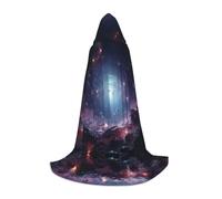 WBQLSL Halloween Costume, cosmic blue hole Printed L Wizard Cape, Suitable for Adults & Teens, Sizes S, M, L Available