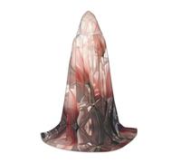 WBQLSL Halloween Costume, Crystal White Tulips Printed S Wizard Cape, Suitable for Adults & Teens, Sizes S, M, L Available