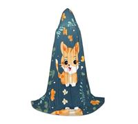 WBQLSL Halloween Costume, Cute kitty Printed S Wizard Cape, Suitable for Adults & Teens, Sizes S, M, L Available