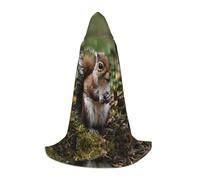 WBQLSL Halloween Costume, Cute little squirrel Printed M Wizard Cape, Suitable for Adults & Teens, Sizes S, M, L Available