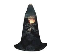 WBQLSL Halloween Costume, Dark skies Printed S Wizard Cape, Suitable for Adults & Teens, Sizes S, M, L Available