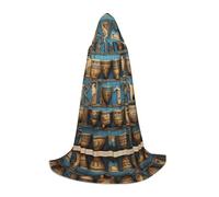 WBQLSL Halloween Costume, Egyptian Jar Printed S Wizard Cape, Suitable for Adults & Teens, Sizes S, M, L Available