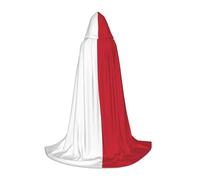 WBQLSL Halloween Costume, Flag of Malta Printed M Wizard Cape, Suitable for Adults & Teens, Sizes S, M, L Available
