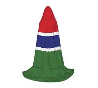 WBQLSL Halloween Costume, Flag of the Gambia Printed L Wizard Cape, Suitable for Adults & Teens, Sizes S, M, L Available