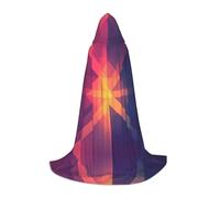 WBQLSL Halloween Costume, Fractal Gradient Printed L Wizard Cape, Suitable for Adults & Teens, Sizes S, M, L Available