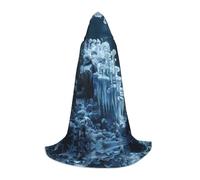 WBQLSL Halloween Costume, Frozen forest Printed M Wizard Cape, Suitable for Adults & Teens, Sizes S, M, L Available