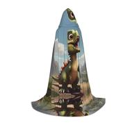 WBQLSL Halloween Costume, Funny little dinosaur Printed L Wizard Cape, Suitable for Adults & Teens, Sizes S, M, L Available