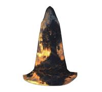 WBQLSL Halloween Costume, Giant tree at dusk Printed S Wizard Cape, Suitable for Adults & Teens, Sizes S, M, L Available