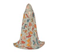 WBQLSL Halloween Costume, Various fish Printed M Wizard Cape, Suitable for Adults & Teens, Sizes S, M, L Available