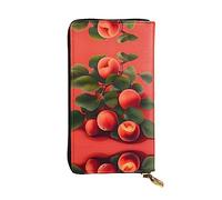 WBQLSL Hand-held leather wallet, 7.5 * 4.1 inch long wallet, secret compartment, storage, protect personal privacy, Red Apricot pattern