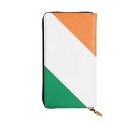 WBQLSL Hand-held leather wallet, 7.5 * 4.1 inch long wallet, secret compartment, storage, protect personal privacy, Irish flag pattern