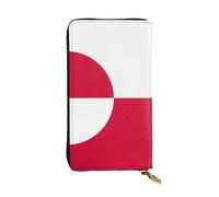 WBQLSL Hand-held leather wallet, 7.5 * 4.1 inch long wallet, secret compartment, storage, protect personal privacy, Greenland flag pattern