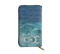 WBQLSL Hand-held leather wallet, 7.5 * 4.1 inch long wallet, secret compartment, storage, protect personal privacy, The Deep Ocean pattern, Black, One Size