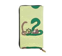 WBQLSL Hand-held leather wallet, 7.5 * 4.1 inch long wallet, secret compartment, storage, protect personal privacy, Sunflower seeds earthworm snake pattern, Black, One Size