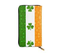 WBQLSL Hand-held leather wallet, 7.5 * 4.1 inch long wallet, secret compartment, storage, protect personal privacy, irish flag pattern