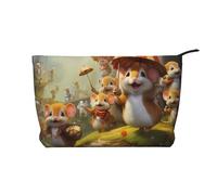 WBQLSL Happy Mouse Paradise Corduroy cosmetic bag - travel storage bag, can hold lipstick, powder and other cosmetics
