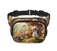 WBQLSL Happy Mouse Paradise Patterned Stylish Waist Bag, Lightweight Travel Sports Bag, Waterproof and wear-Resistant