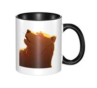 WBQLSL Head of a brown bear Double Color Ceramic Mug, Classic Large Handle Mug, Suitable for Office and Home Leisure - Microwave Safe