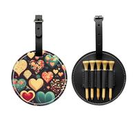 WBQLSL Heart Crush Flower Fashionable Printed Golf tee Storage Bag - Lightweight Design for Quick tee Storage