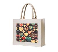 WBQLSL Heart Crush Flower Printed Canvas Tote | Lightweight Storage Bag Perfect for the Beach, Picnics, and Everyday Shopping