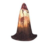 WBQLSL Hooded Cosplay Cape | African savannah giraffe calf Printed Medium - Role-Playing Stage Costume Prop