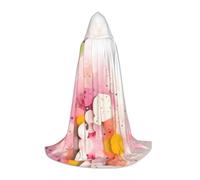 WBQLSL Hooded Cosplay Cape | Color fragment paper Printed Small - Role-Playing Stage Costume Prop