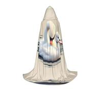 WBQLSL Hooded Cosplay Cape | Cute little swan L printing - Role-Playing Stage Costume Prop