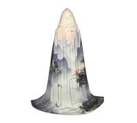 WBQLSL Hooded Cosplay Cape | fig. enchanting scenery Printed Large - Role-Playing Stage Costume Prop