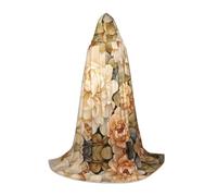 WBQLSL Hooded Cosplay Cape | Flowers in the garden Printed Medium - Role-Playing Stage Costume Prop
