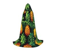 WBQLSL Hooded Cosplay Cape | Fresh pineapple Printed Medium - Role-Playing Stage Costume Prop