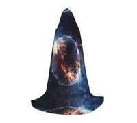 WBQLSL Hooded Cosplay Cape | Glowing Planet Printed Small - Role-Playing Stage Costume Prop
