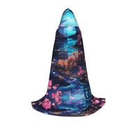 WBQLSL Hooded Cosplay Cape | glowing river Printed Medium - Role-Playing Stage Costume Prop