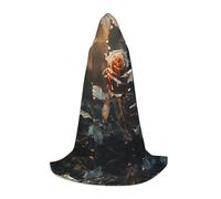 WBQLSL Hooded Cosplay Cape | Golden Rose Printed Small - Role-Playing Stage Costume Prop