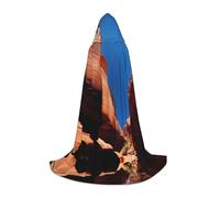 WBQLSL Hooded Cosplay Cape | Gorge scenery M printing - Role-Playing Stage Costume Prop