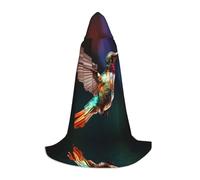 WBQLSL Hooded Cosplay Cape | Hummingbirds in Flight M printing - Role-Playing Stage Costume Prop