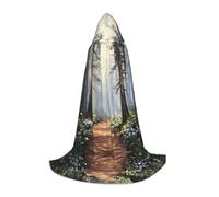 WBQLSL Hooded Cosplay Cape | Mangroves in the mist S printing - Role-Playing Stage Costume Prop