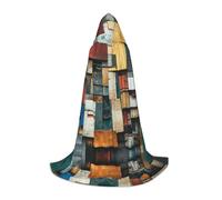 WBQLSL Hooded Cosplay Cape | Memory Fragments Printed Large - Role-Playing Stage Costume Prop
