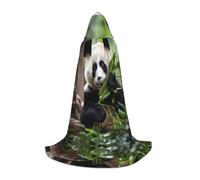 WBQLSL Hooded Cosplay Cape | Panda in bamboo forest Printed Large - Role-Playing Stage Costume Prop