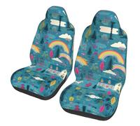 WBQLSL Horse under the rainbow Car Seat Protector (2 Pack) - Universal Seat Covers Guard for Sedan, SUV, Truck, Van, Bus and Ferry Seats