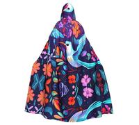 WBQLSL Hummingbird Prints Printed Hooded Cape - Holiday Party/Carnival Cosplay Costume Suitable for Adults and Children