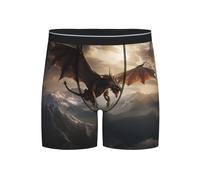WBQLSL imperial Printed men's boxer briefs, breathable, quick-drying, seamless briefs, Black, XL