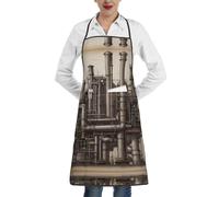 WBQLSL Industrial Elegance A patterned chef's apron perfect for baking and gardening perfect for kitchen aprons and bakers